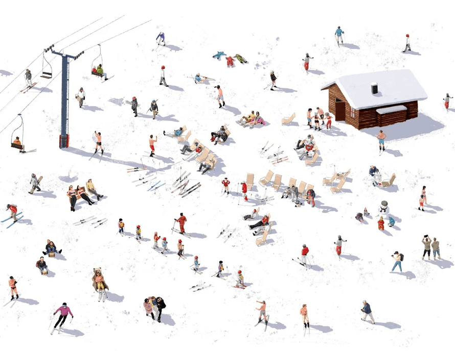 Papier peint panoramique après ski, XXL, tendance