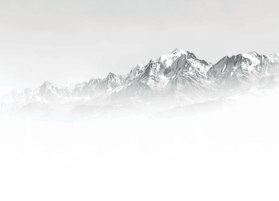 Papier peint Mont Blanc dans la brume noir et blanc - Muralconcept