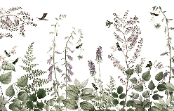 Carta da parati per bambina in delicato color malva
