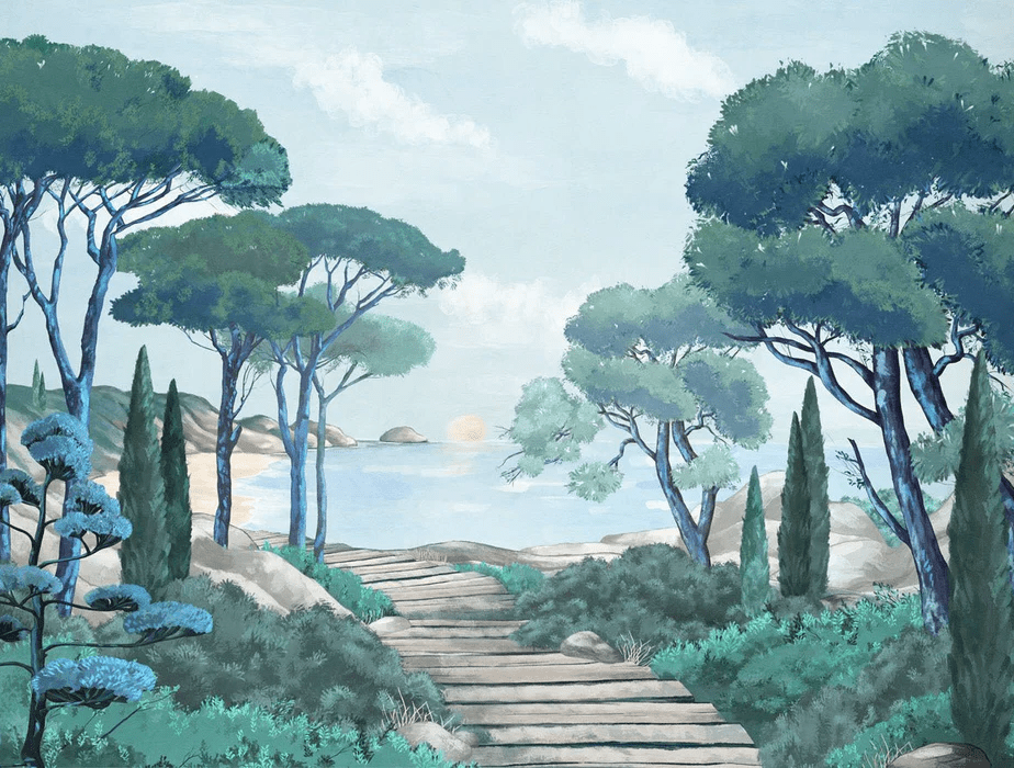 Papier peint balade dans les calanques - Muralconcept