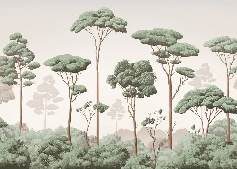 Papier peint brise légère pinède