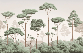 Papier peint brise légère pinède, XXL, tendance