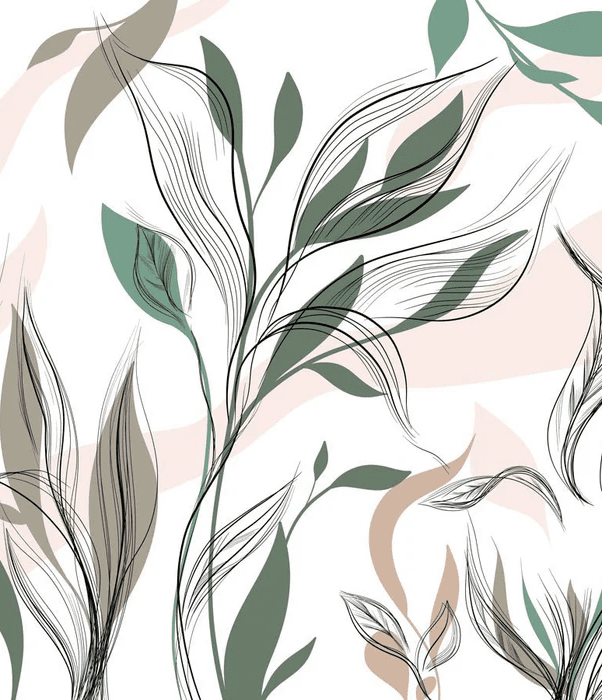 Papier peint panoramique fleur graphique - Muralconcept