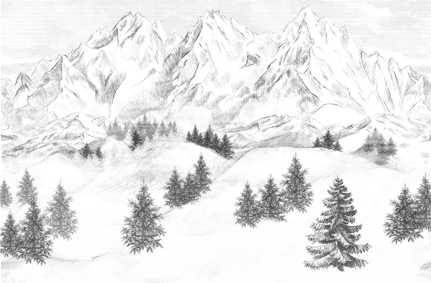 Papier peint montagne sommets de Chamonix