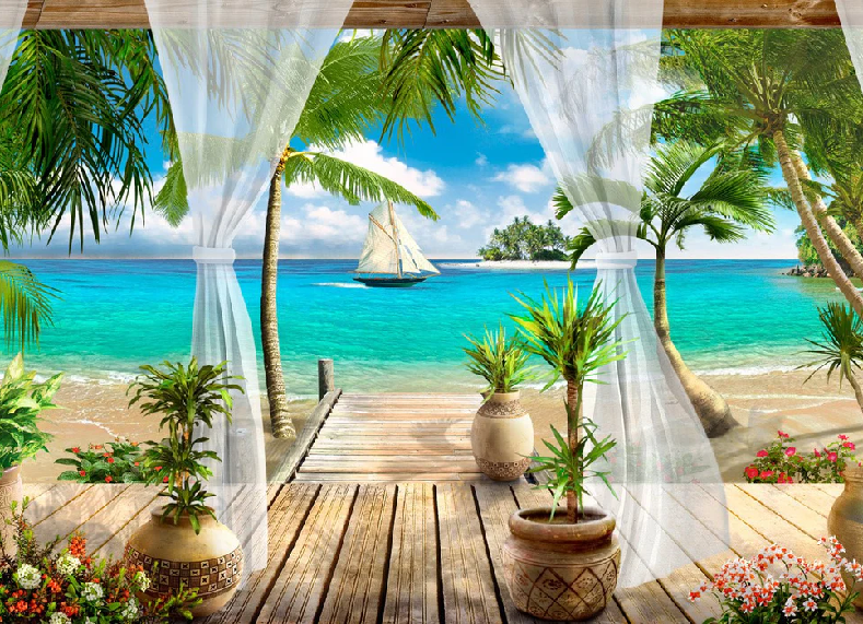 Papier peint Windows Sea - Muralconcept