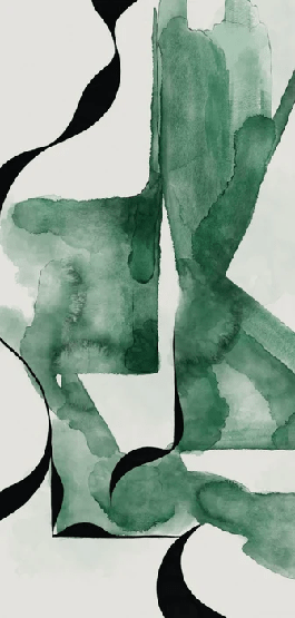 Papier peint abstrait moderne – Abstract Green Flow - Muralconcept