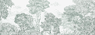 Panoramic Forests and Mountains green wallpaper