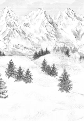 Papier peint montagne sommets de Chamonix - Muralconcept