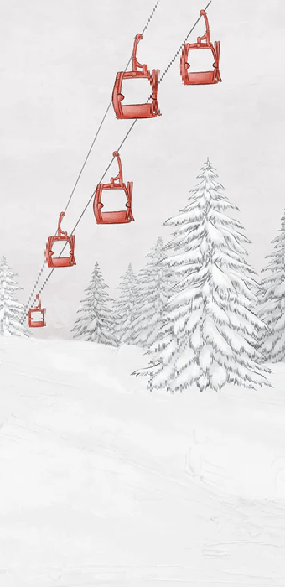 Carta da parati montagna cabinovia rossa