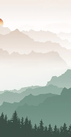 Papier peint montagne dans brume terracotta, XXL, tendance