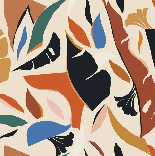 Papier peint contemporain végétal