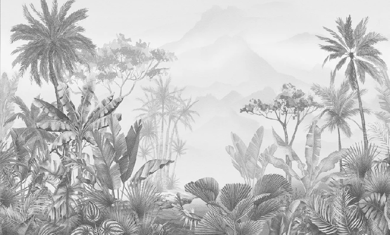Papier peint tendance tropical sepia - Muralconcept