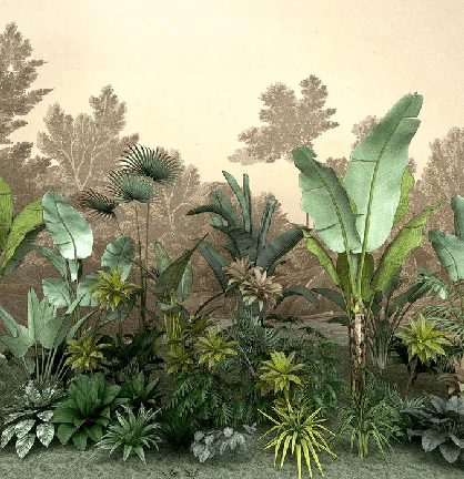 Papier peint restaurant jungle tendance indonésia