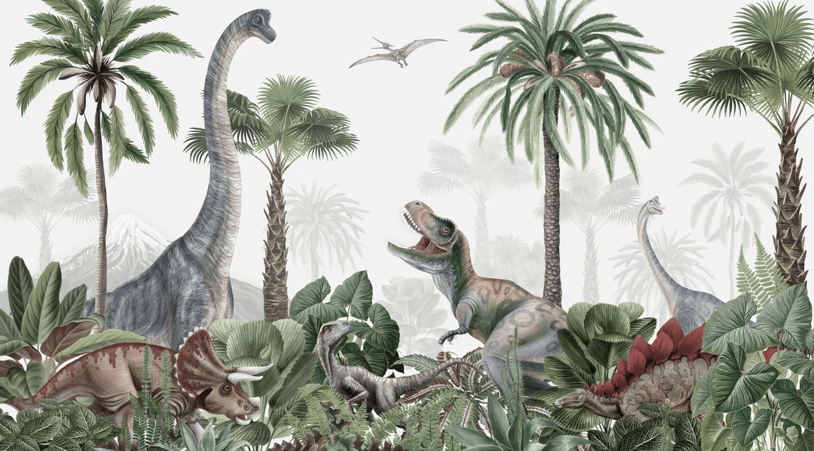 Papier peint parade des dinosaures