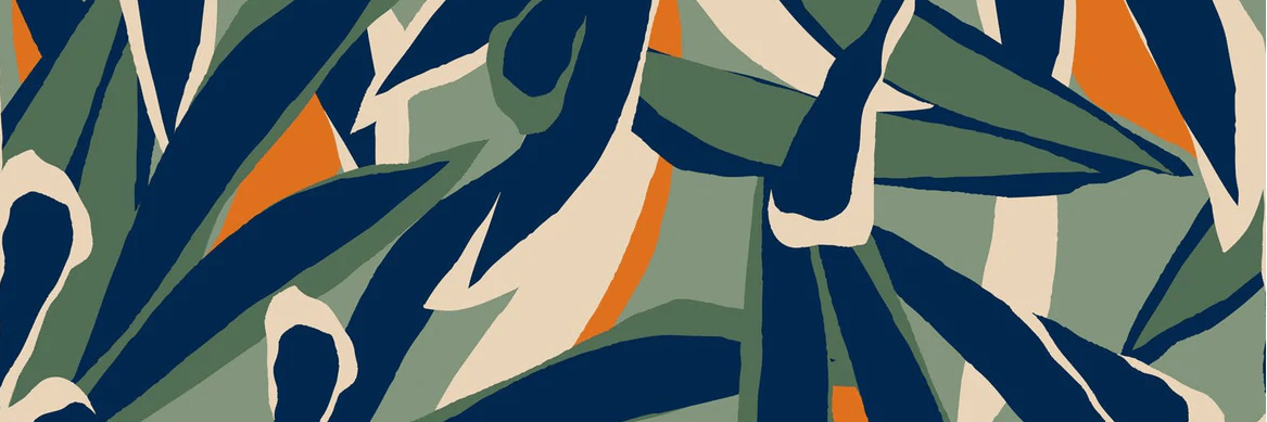 Papier peint panoramique esquisse végétale