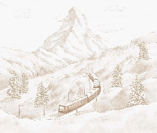 Papier peint panoramique Mont Cervin sépia