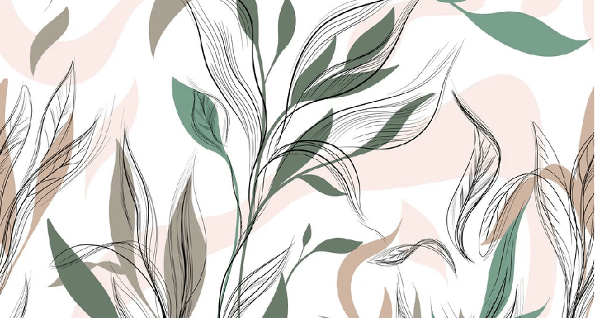 Papier peint panoramique fleur graphique