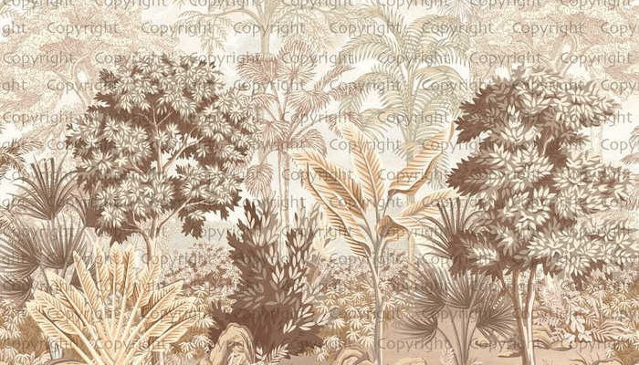 Papier peint jungle lumineuse, XXL, tendance