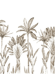 papier peint panoramique Palmier Sépia Aquarelle - Muralconcept