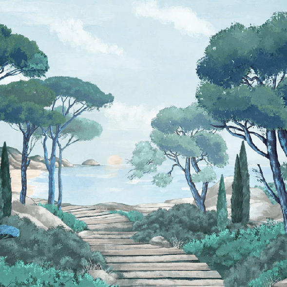 Papier peint balade dans les calanques - Muralconcept