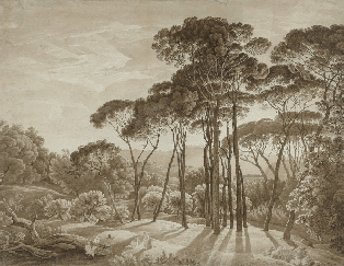 Papier peint panoramique paysage italien ambré