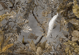 Papier peint panoramique paon blanc impérial