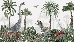 Papier peint parade des dinosaures - Muralconcept