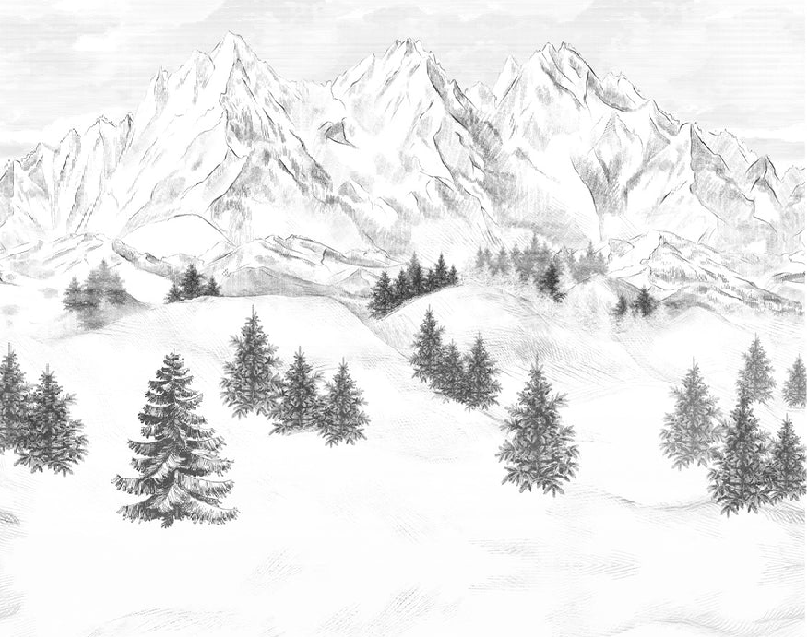Papier peint montagne sommets de Chamonix
