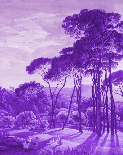 Papier peint paysage historique italien violet