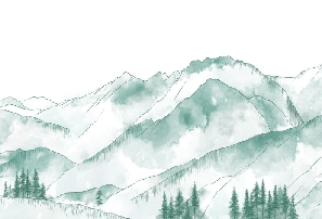 Papier peint montagne chaine des Aravis vert menthe