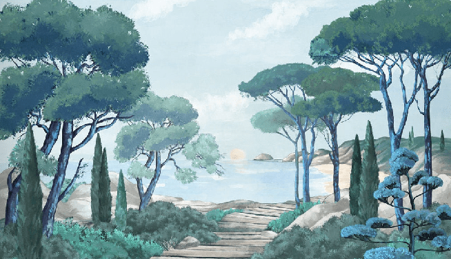 Papier peint balade dans les calanques, XXL, tendance