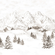 Papier peint montagne massif des Alpes - Muralconcept