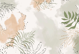Papier peint panoramique aquarelle végétale - Muralconcept