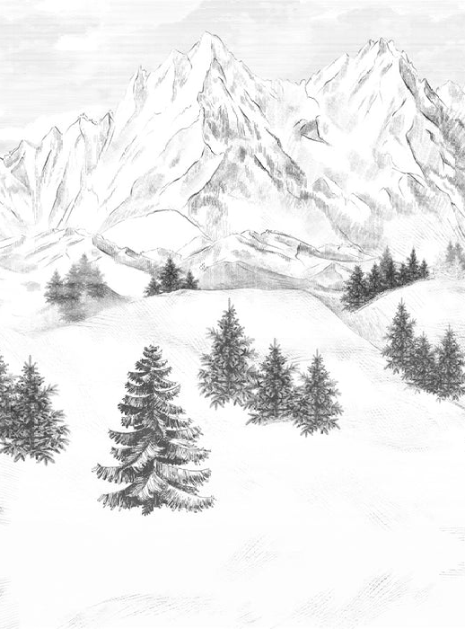 Papier peint montagne sommets de Chamonix
