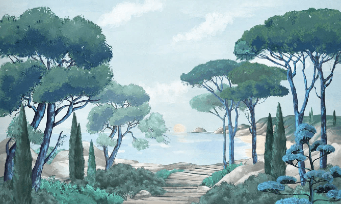 Papier peint balade dans les calanques - Muralconcept