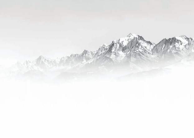 Papier peint Mont Blanc dans la brume noir et blanc