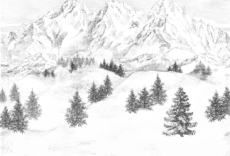 Papier peint montagne sommets de Chamonix, XXL, tendance
