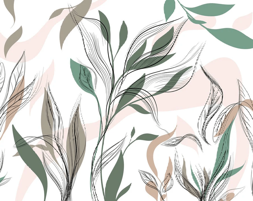 Papier peint panoramique fleur graphique