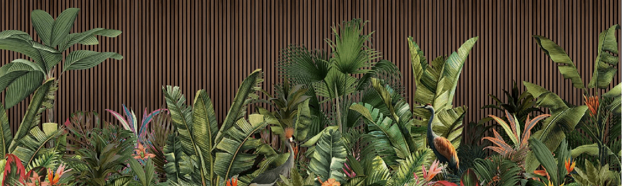 Panoramic tasseau vegetal wallpaper - Muralconcept