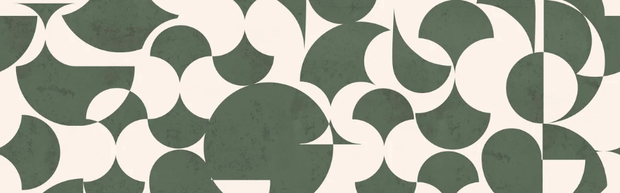 Papier peint rétro forme graphique vert