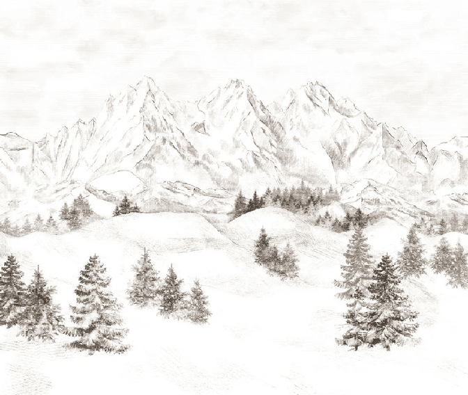 Papier peint montagne massif des Alpes - Muralconcept