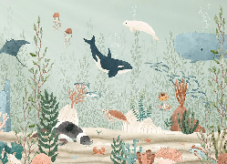 Carta da parati per bambini mondo marino