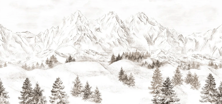 Papier peint montagne massif des Alpes, XXL, tendance