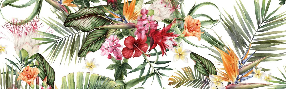 Papier peint tropical & Fleurs colorées - Muralconcept
