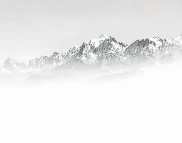 Papier peint Mont Blanc dans la brume noir et blanc, XXL, tendance