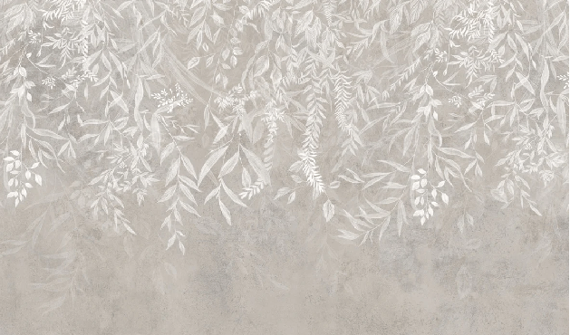 Papier peint design végétal moderne beige - Muralconcept