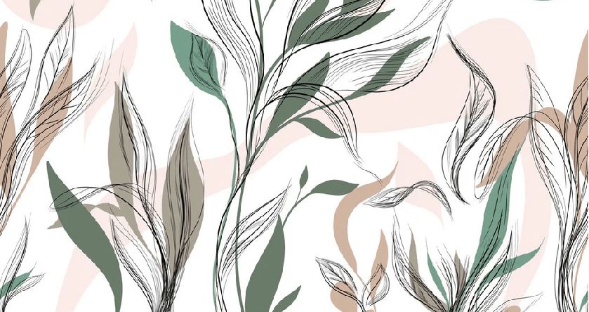 Papier peint panoramique fleur graphique, XXL, tendance