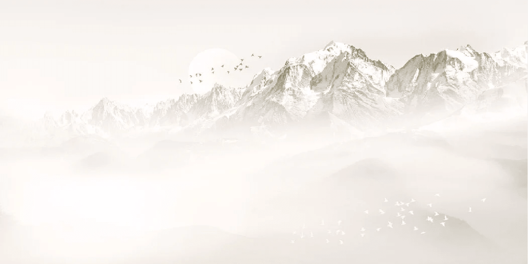 Papier peint Mont blanc lune et oiseau - Muralconcept