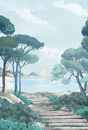 Papier peint balade dans les calanques - Muralconcept