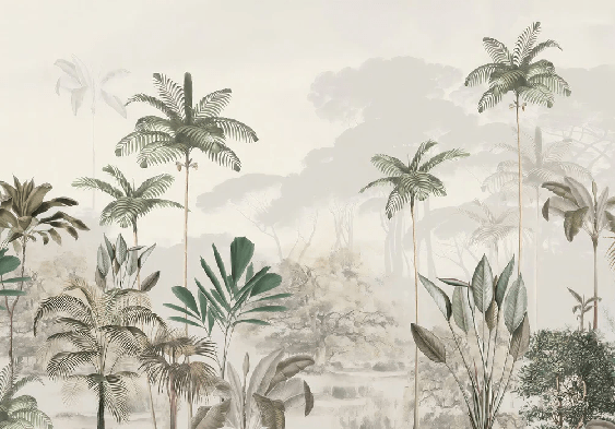 Papier peint panoramique jungle eden vert